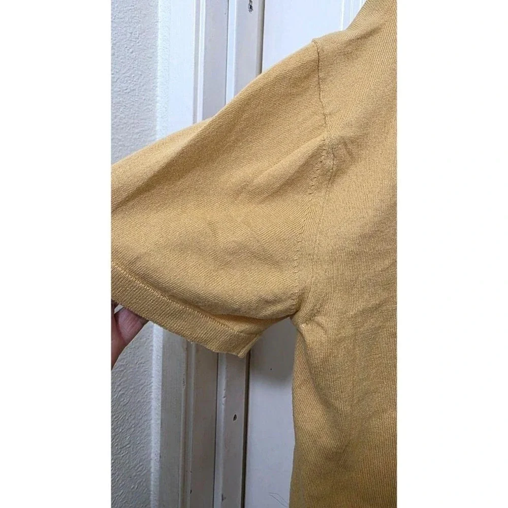 Banana Republic‎ Men's L Yellow Short-Sleeve Beach Vacation Polo Shirt Side Slit